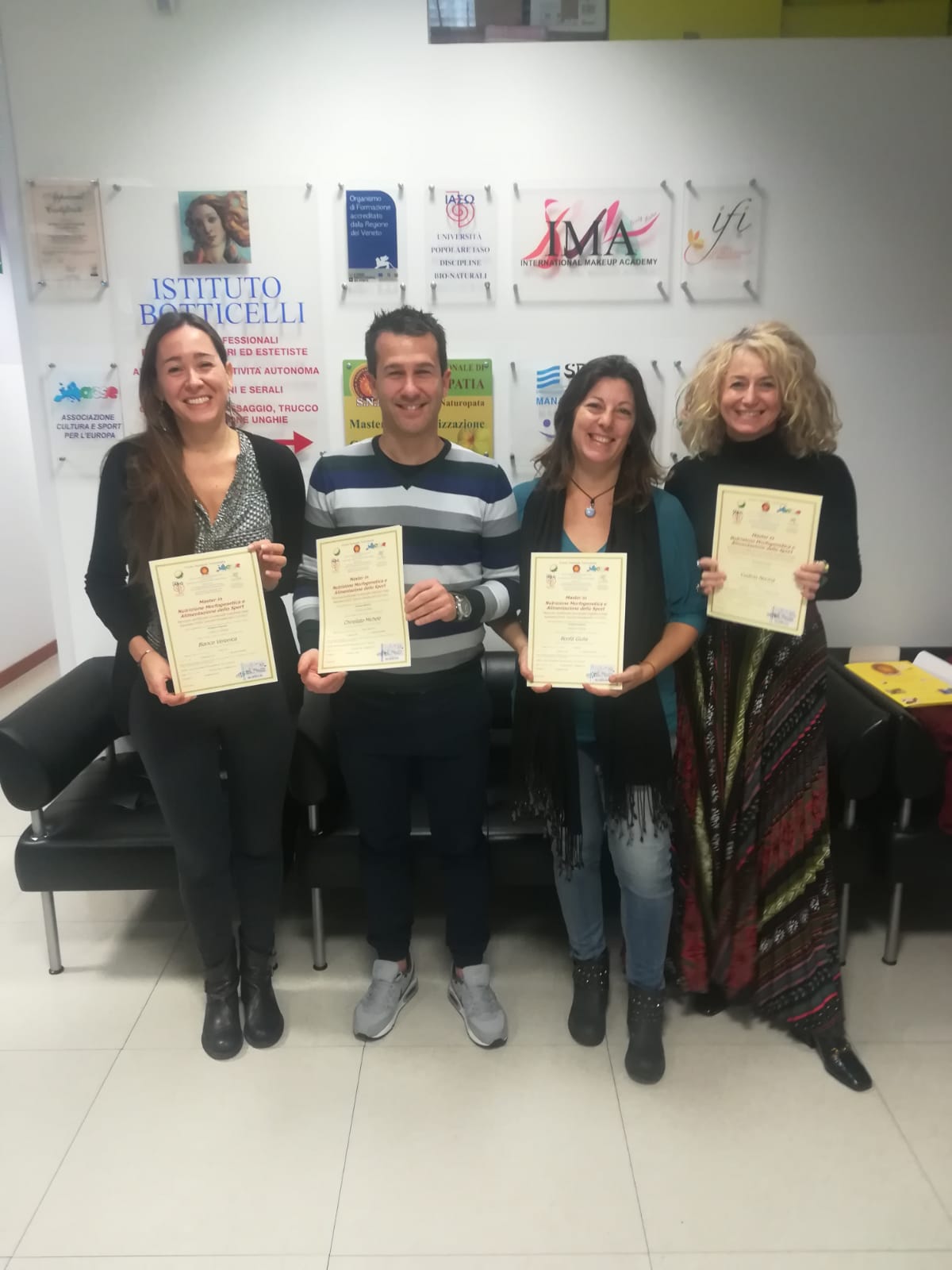 28 ottobre 2018, sede di Conegliano: congratulazioni anche a Michele, Veronica, Giulia, Norma